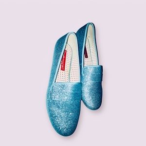 BAIT Size 10 Sky blue glittery bling flats